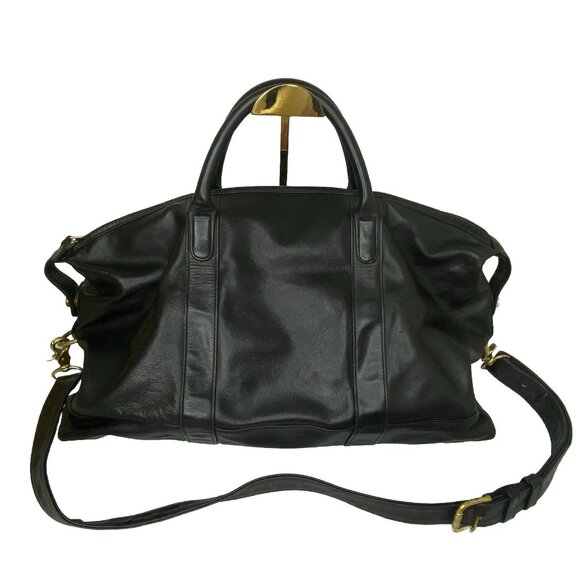 Coach Handbags - Coach VINTAGE Black Leather Travel Boston Duffel Crossbody Shoulder Bag 3440-301